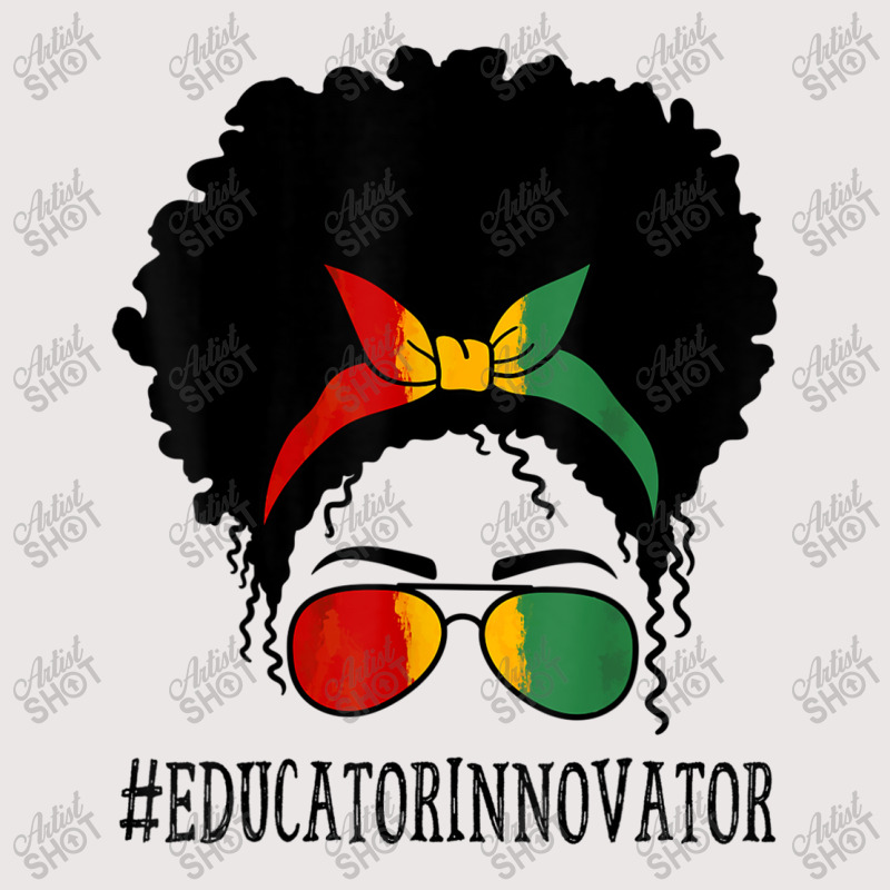 Educator Innovator Women Messy Bun Black History Month Characters Cart Pocket T-Shirt by RoyDesign | Artistshot