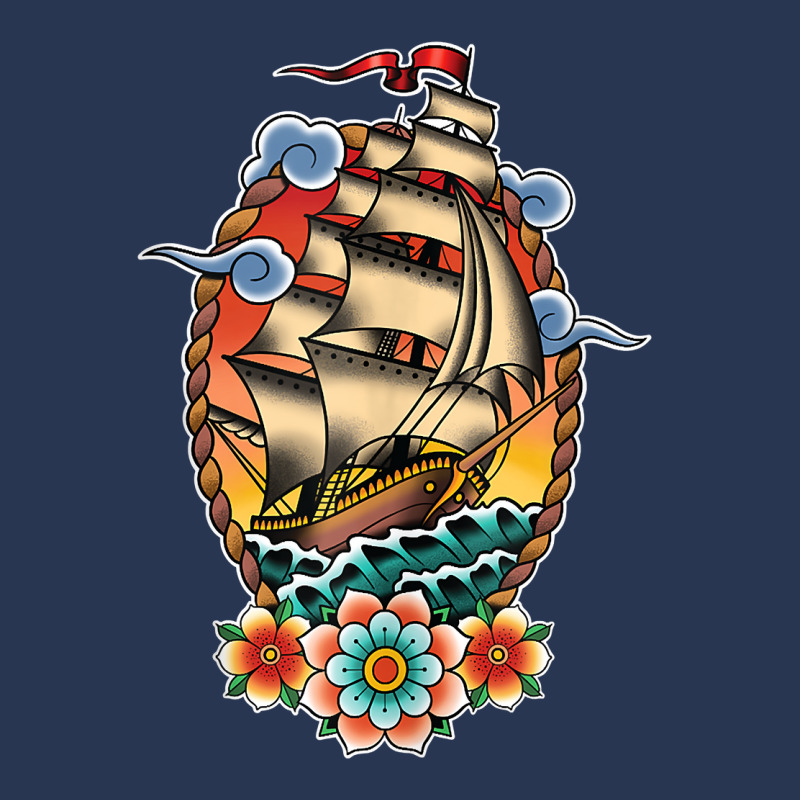 Old School American Traditional Tattoo Flash Clipper Ship Tank Top Men Denim Jacket by nuzhetanopo | Artistshot