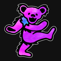 Pink Grateful Dancing Hippie Classic Rock Dead Bear Rectangle Patch | Artistshot