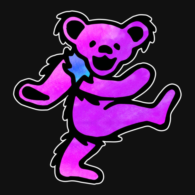 Pink Grateful Dancing Hippie Classic Rock Dead Bear Rectangle Patch | Artistshot