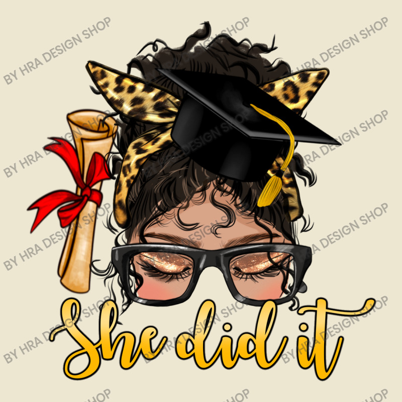 She Did It Graduate Latina Messy Bun Cropped Hoodie by HRA Design Shop | Artistshot