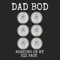 Mens Dad Bod Working On My Six Pack Funny Beer Father's Day Gift Ladies Fitted T-shirt | Artistshot