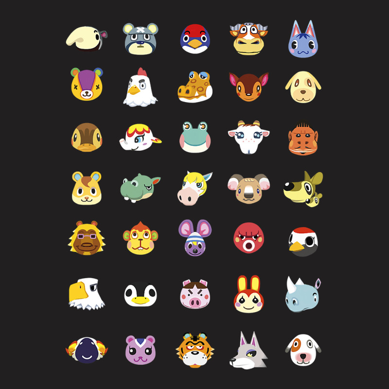 Animal Crossing New Horizons Group Shot Character Faces T-shirt | Artistshot