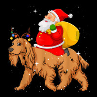 Lighting Xmas Santa Claus Riding Cocker Spaniel Christmas V-neck Tee | Artistshot