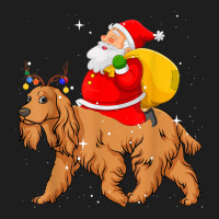 Lighting Xmas Santa Claus Riding Cocker Spaniel Christmas Classic T-shirt | Artistshot