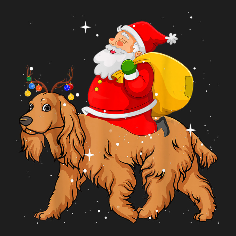 Lighting Xmas Santa Claus Riding Cocker Spaniel Christmas Classic T-shirt by Orchid | Artistshot