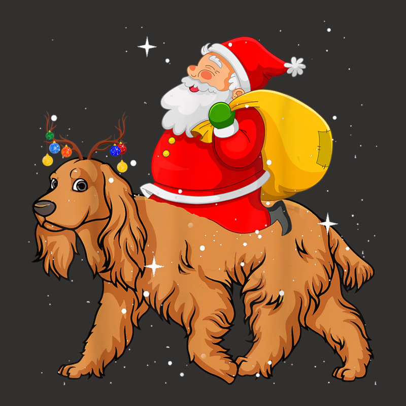 Lighting Xmas Santa Claus Riding Cocker Spaniel Christmas Champion Hoodie by Orchid | Artistshot