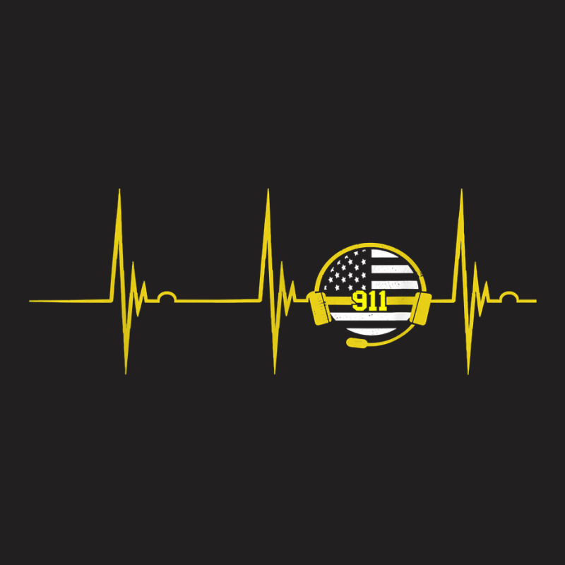 Dispatcher Heartbeat Ekg Pulse 911 Operator Thin Yellow Line T-shirt | Artistshot