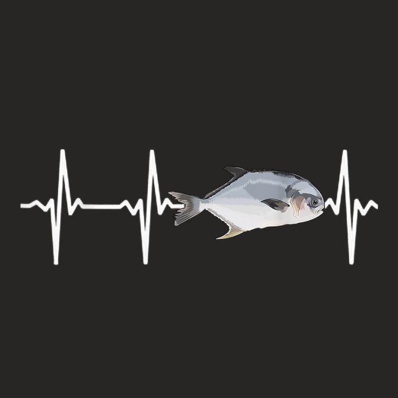 Permit Heartbeat For Saltwater Fish Fishing Lovers T Shirt Ladies Fitted T-Shirt by lazhehurezhu | Artistshot