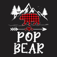 Mens Pop Bear Christmas Pajama Red Plaid Buffalo Matching T-shirt | Artistshot