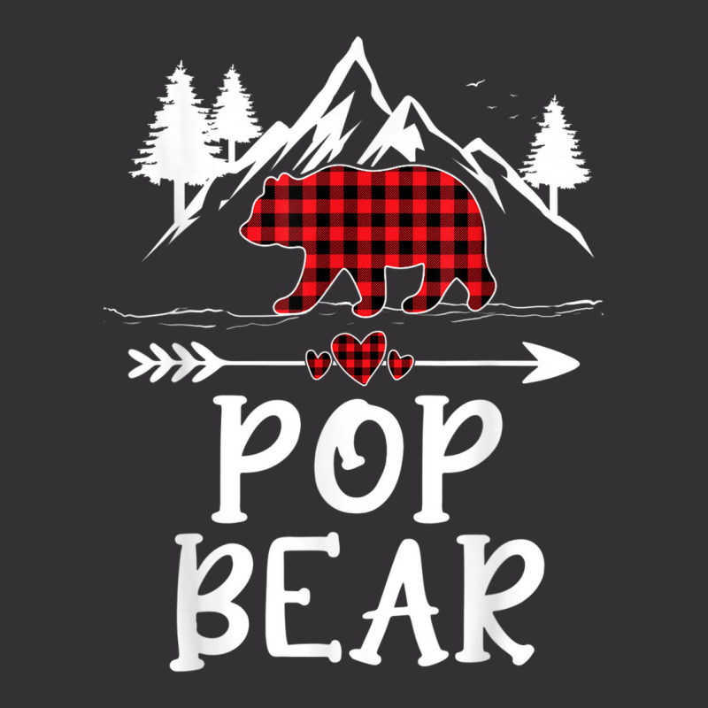 Mens Pop Bear Christmas Pajama Red Plaid Buffalo Matching Vintage Hoodie | Artistshot