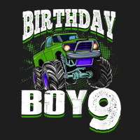 Kids Monster Truck Birthday Boy Is 9 Kids 9th Birthday Car Party Classic T-shirt | Artistshot