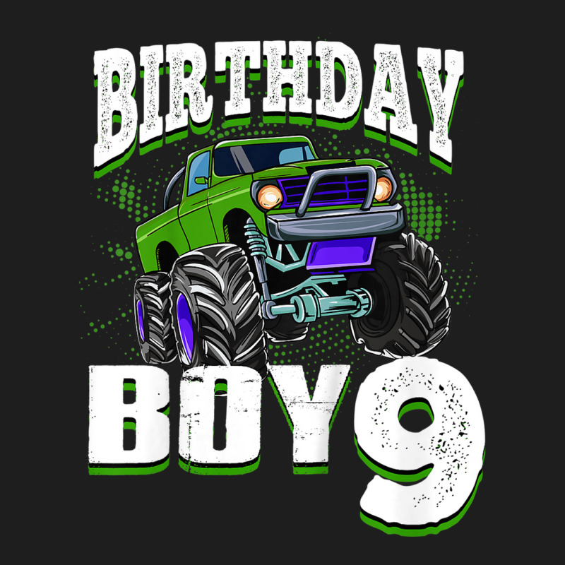 Kids Monster Truck Birthday Boy Is 9 Kids 9th Birthday Car Party Classic T-shirt | Artistshot