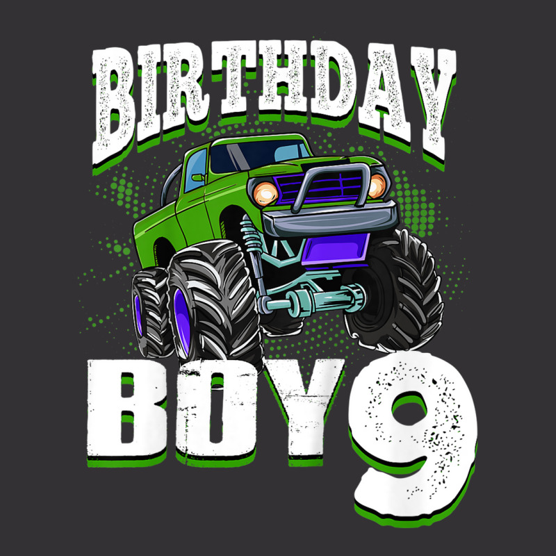 Kids Monster Truck Birthday Boy Is 9 Kids 9th Birthday Car Party Vintage Short | Artistshot