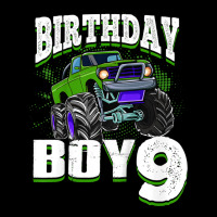 Kids Monster Truck Birthday Boy Is 9 Kids 9th Birthday Car Party Fleece Short | Artistshot