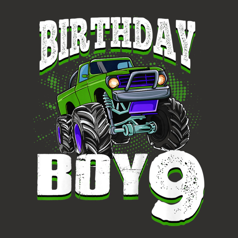 Kids Monster Truck Birthday Boy Is 9 Kids 9th Birthday Car Party Champion Hoodie | Artistshot