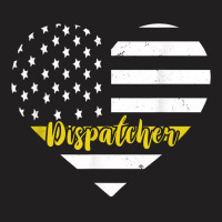 Dispatcher Vintage Heart Thin Yellow Line Dispatch Usa Flag T-shirt | Artistshot