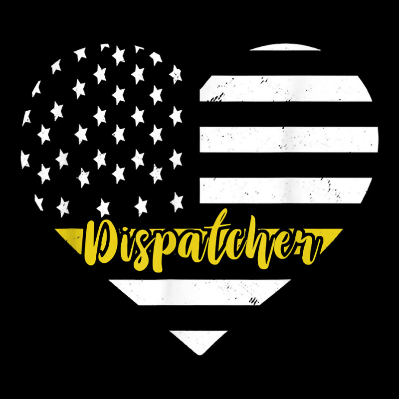 Dispatcher Vintage Heart Thin Yellow Line Dispatch Usa Flag Men's 3/4 Sleeve Pajama Set | Artistshot