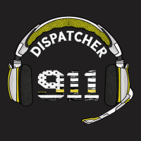 Dispatcher Vintage Usa Flag 911 Operator Call Headset Line T-shirt | Artistshot