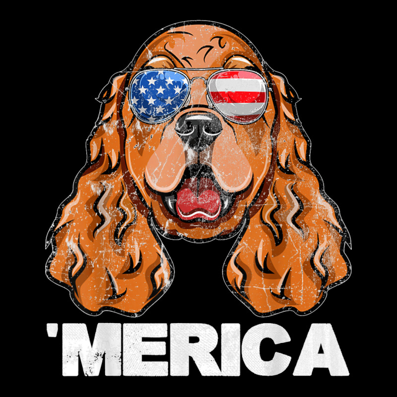 Cocker Spaniel Sunglasses American Usa Flag 4th Of July Cropped Hoodie by URVIBUPADHYAY | Artistshot