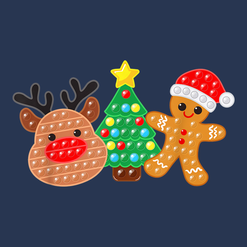 Merry Christmas Poppin Reindeer Christmas Tree Gingerbread Men Denim Jacket | Artistshot