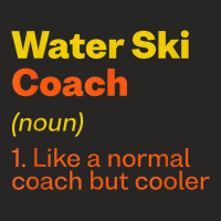 Water Ski Coach Definition Funny Water Skiing Humor Ladies Fitted T-shirt | Artistshot