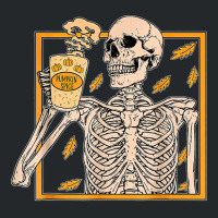 Vintage Halloween Skeleton Pumpkin Spice Latte Syrup Creamer T Shirt C Crewneck Sweatshirt | Artistshot