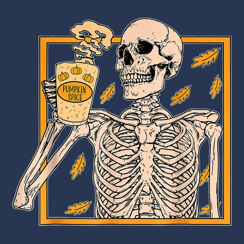 Vintage Halloween Skeleton Pumpkin Spice Latte Syrup Creamer T Shirt C Men Denim Jacket | Artistshot