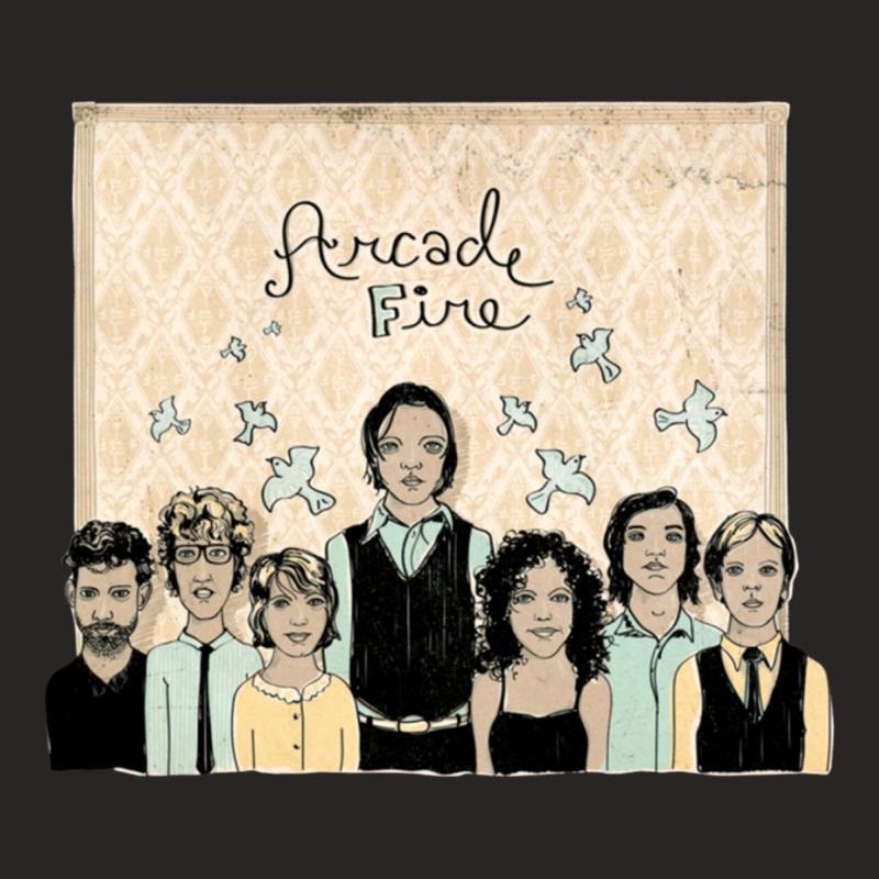 Arcade Fire Illustration Ladies Fitted T-Shirt by cm-arts | Artistshot