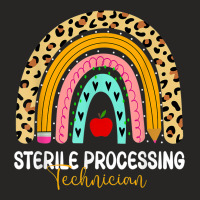 Sterile Processing Technician Leopard Rainbow Healthcare Ladies Fitted T-shirt | Artistshot