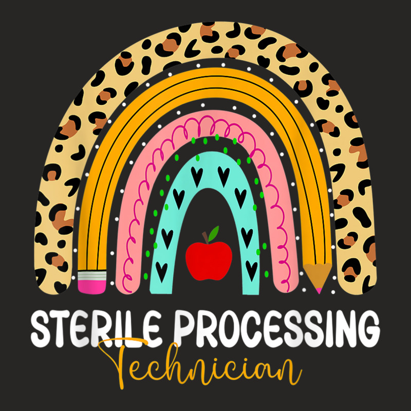 Sterile Processing Technician Leopard Rainbow Healthcare Ladies Fitted T-Shirt by Fashlaza | Artistshot