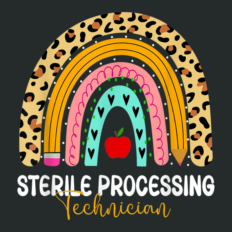 Sterile Processing Technician Leopard Rainbow Healthcare Women's Triblend Scoop T-shirt by Fashlaza | Artistshot