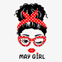 Womens May Girl Glasses Wink Eye Headband Funny Birthday Gift V Neck T Ladies Fitted T-shirt | Artistshot