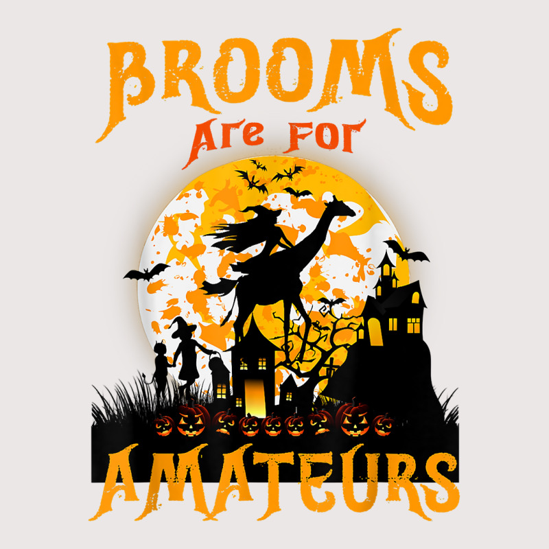 Funny Brooms Are For Amateurs Witch Riding Giraffe Halloween T Shirt Pocket T-Shirt by cm-arts | Artistshot