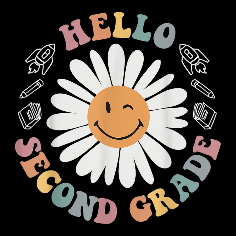 Hello Second 2nd Grade Smile Teacher Flower Groovy Pocket T-Shirt by Sapphire | Artistshot