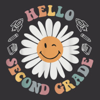 Hello Second 2nd Grade Smile Teacher Flower Groovy Vintage Short | Artistshot