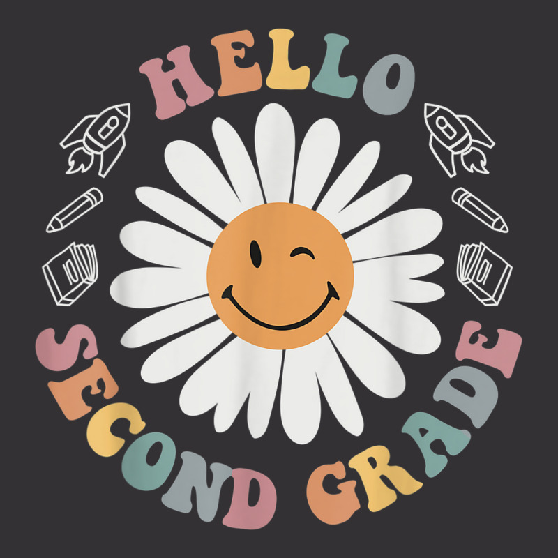 Hello Second 2nd Grade Smile Teacher Flower Groovy Vintage Short by Sapphire | Artistshot