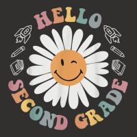 Hello Second 2nd Grade Smile Teacher Flower Groovy Champion Hoodie | Artistshot