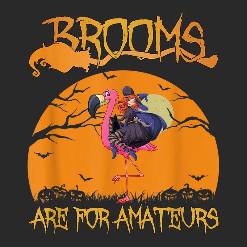 Brooms Are For Amateurs Halloween Witch Riding Flamingo Printed hat by Fashology | Artistshot