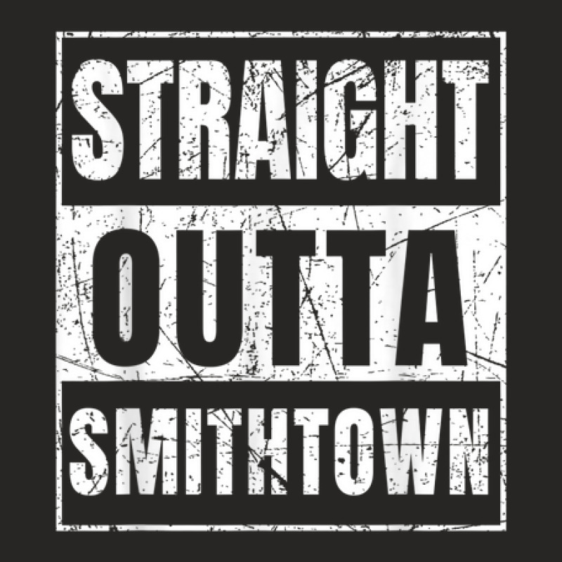 Straight Outta Smithtown New York State Ladies Fitted T-Shirt by Bewitch | Artistshot