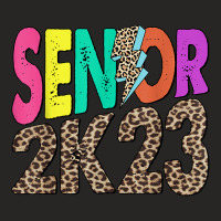 Senior 2k23 Leopard Lightning Bolt Class Of 2023 Graduation Ladies Fitted T-shirt | Artistshot