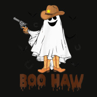 Spooky Season Funny Halloween Costume Ghost Western Boo Haw Scorecard Crop Tee | Artistshot