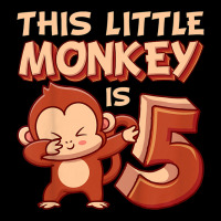 Kids This Little Monkey Is 5 Monkey Ape Animale 5th Birthday Adjustable Cap | Artistshot