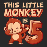 Kids This Little Monkey Is 5 Monkey Ape Animale 5th Birthday Printed Hat | Artistshot