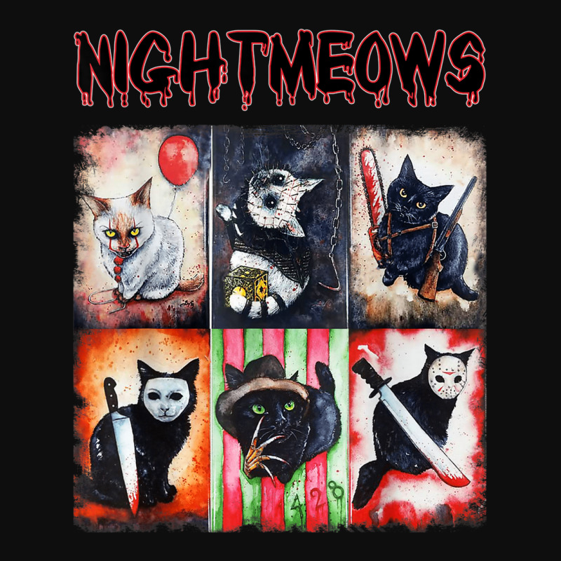 Ads Cat Nightmeows Campy 80's Horror Cats Horror Halloween Crop Top | Artistshot