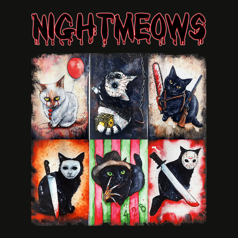 Ads Cat Nightmeows Campy 80's Horror Cats Horror Halloween Scorecard Crop Tee | Artistshot