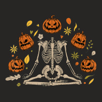 Halloween Meditation Skeleton Ladies Fitted T-shirt | Artistshot