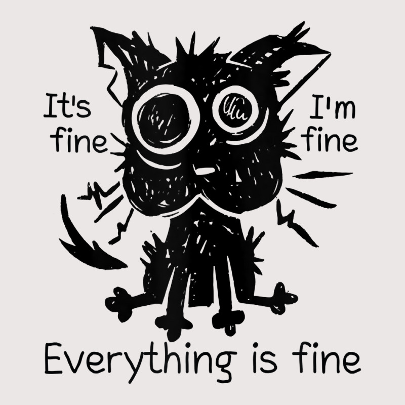 Everything Is Fine Funny Stressed Out Cat Graphic Tank Top Pocket T-Shirt by cm-arts | Artistshot