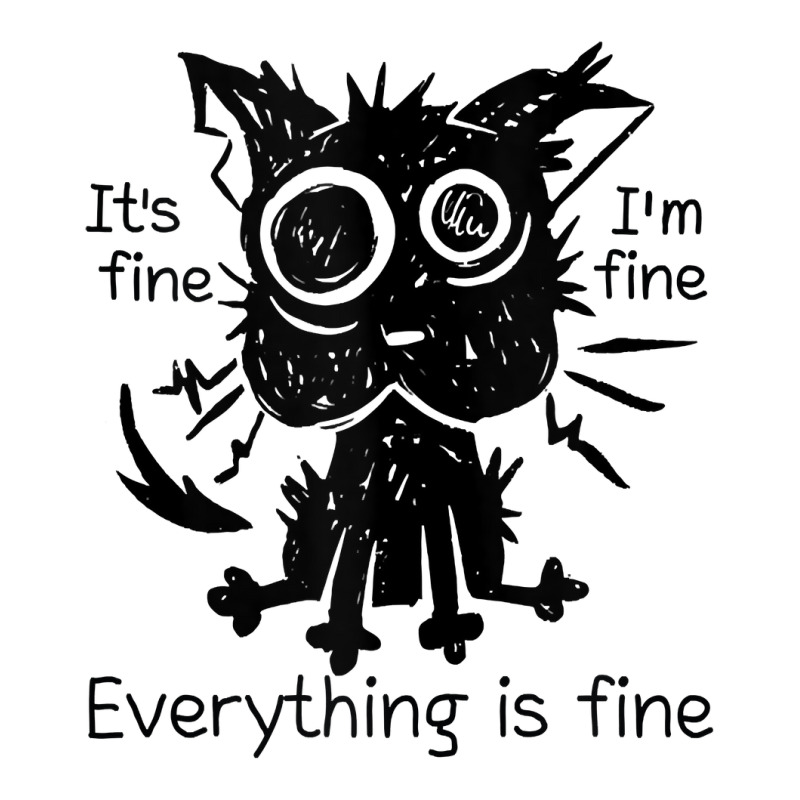 Everything Is Fine Funny Stressed Out Cat Graphic Tank Top Unisex Hoodie by cm-arts | Artistshot