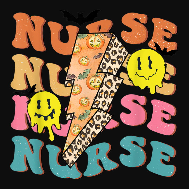 Retro Nurse Pumpkin Leopard Lightning Bolt Nurse Halloween Crop Top by Luxuriate | Artistshot